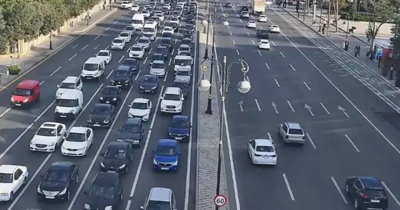 Bakıda 12 istiqamətdə nəqliyyatın sıxlığı müşahidə edilir