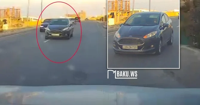 Görədil Novxanı yolunda sürücüdən təhlükəli manevr