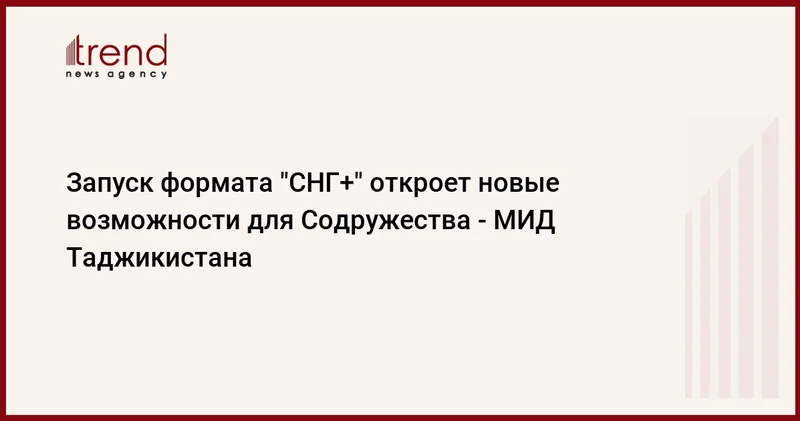 Запуск формата СНГ+ откроет новые возможности для Содружества МИД Таджикистана