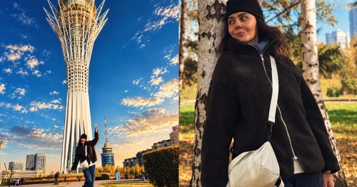Oksananın Astana gəzintisi Fotolar
