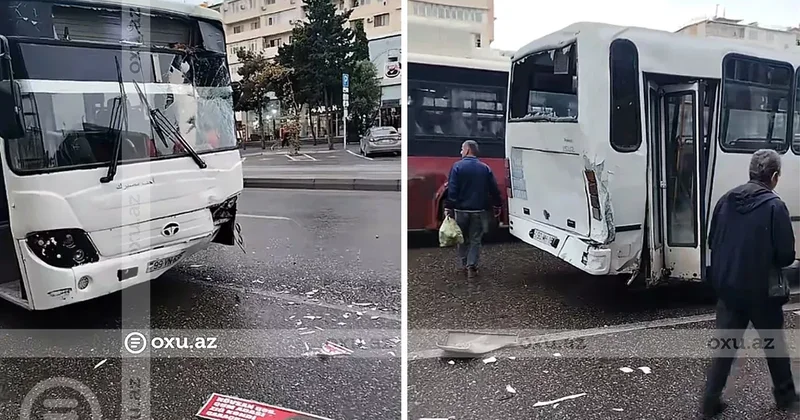 В Баку столкнулись два автобуса: ВИДЕО