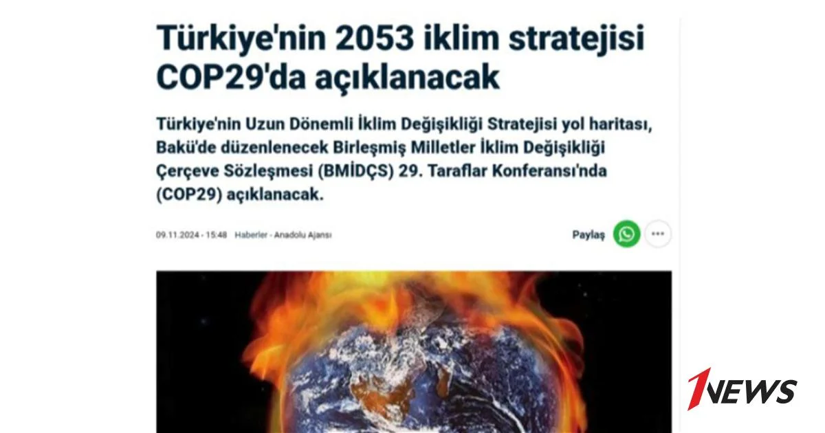 Телеканал NTV: Турция обнародует на COP29 экологические цели на период до 2053 года Новости