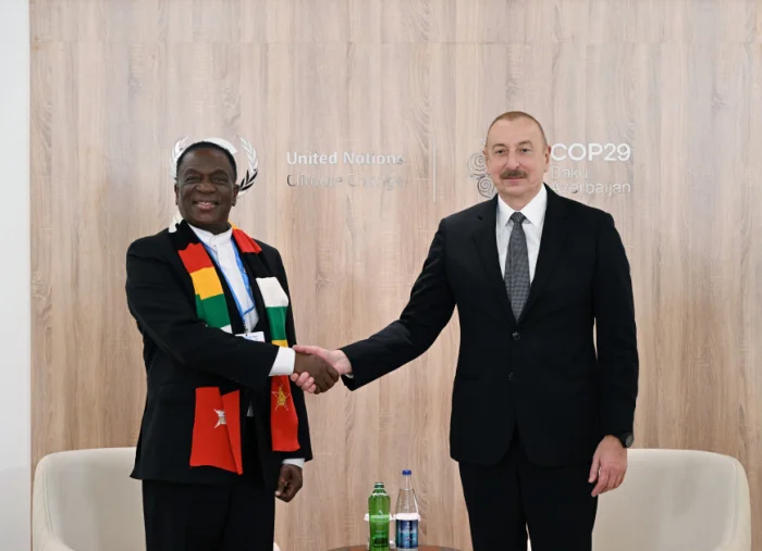 COP29 Prezident İlham Əliyev Zimbabve Prezidenti ilə