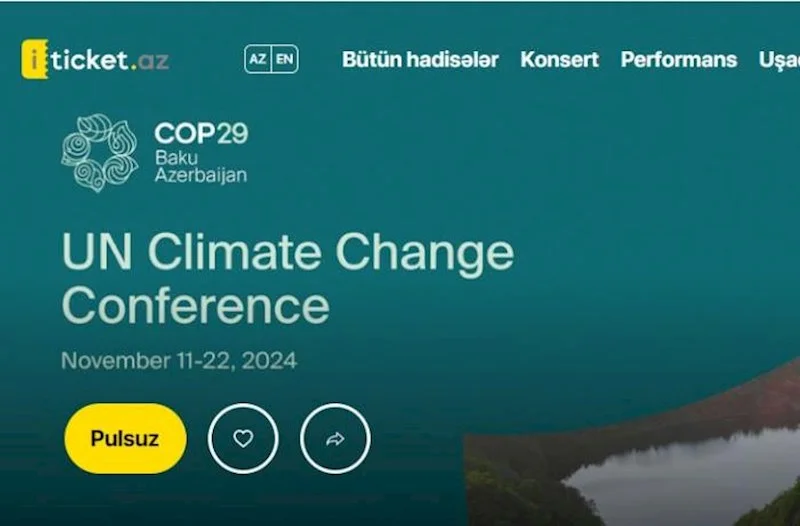 COP29da iştirak üçün biletlərin əksəriyyəti alınıb