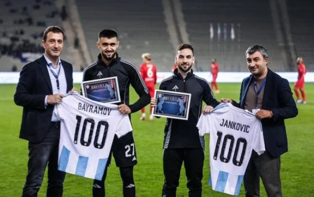 Qarabağın 2 futbolçusu 100ə çatdı Şəkillər