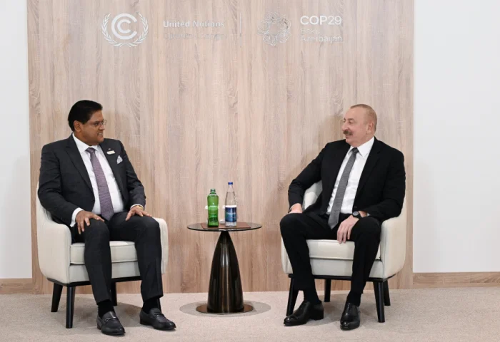 COP29 İlham Əliyev Surinam Prezidenti ilə görüşüb