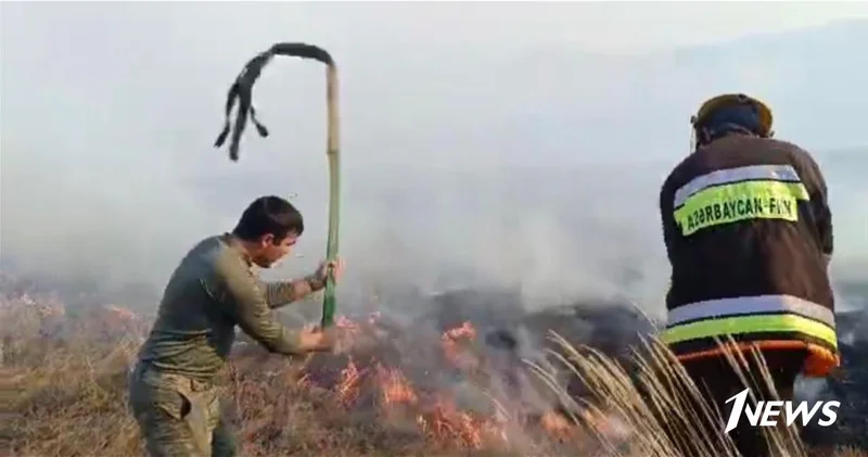 В горной местности Гядабейского района произошел пожар ФОТО ВИДЕО