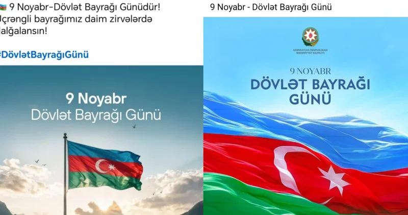 Bayram günü qurumların bayraqla bağlı paylaşımı müzakirəyə yol açdı FOTO