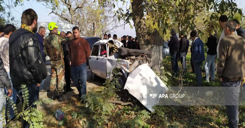 Qubada toy karvanında ağır qəza olub, ölən və yaralanan var FOTO