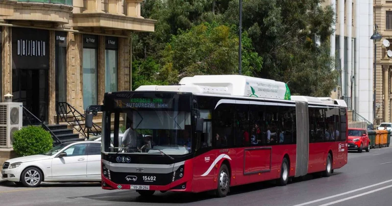 Sumqayıtdan Bakıya yeni avtobuslar 18 metrlik uzunluqda