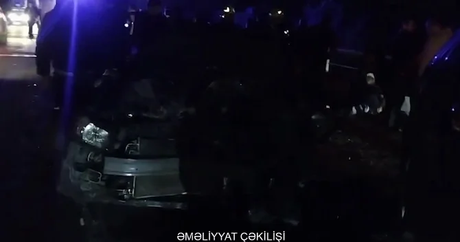 Şəkidə ağır qəza 22 yaşlı sürücü xilas edildi