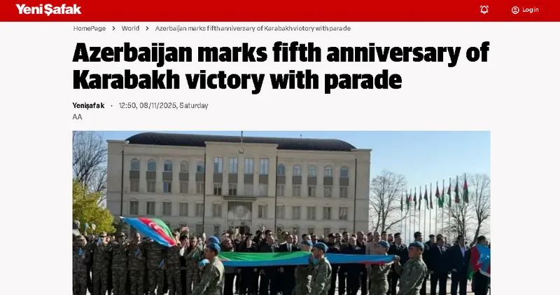 Yeni Şafak: Azərbaycan Qarabağ qələbəsinin beşinci ildönümünü paradla qeyd edir