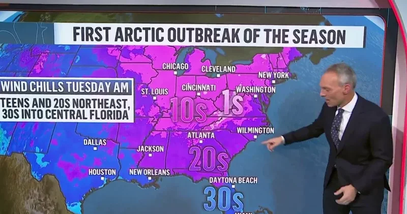 Арктический фронт накроет треть США резким похолоданием