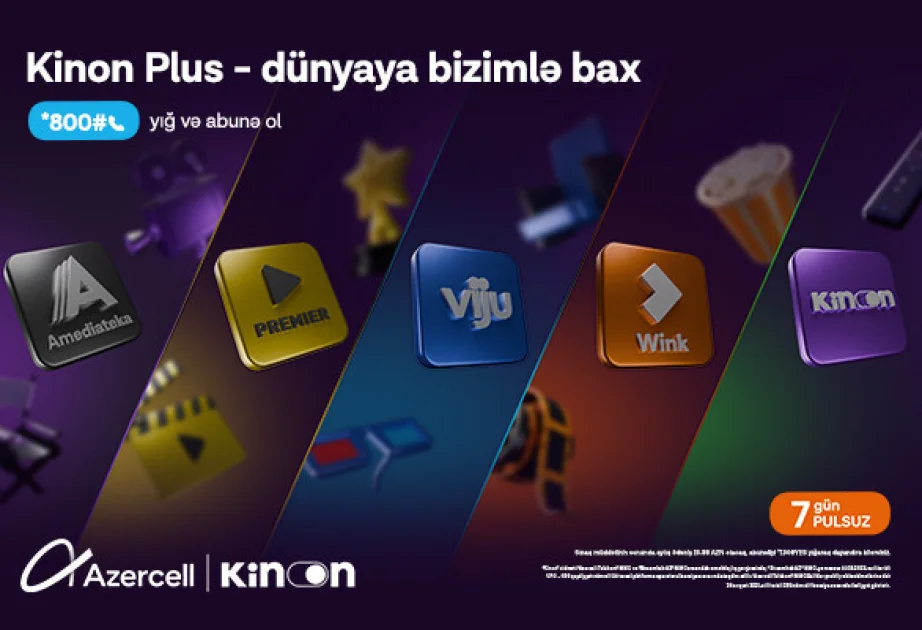 “Azercell” ilə “Kinon Plus”dan 7 gün pulsuz istifadə imkanı