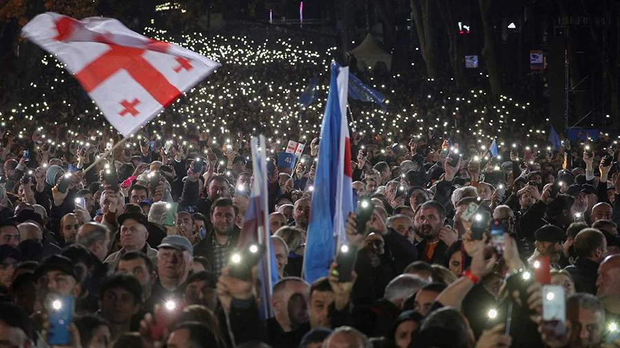 Gürcüstanın DTX mitinqlərdə xarici kəşfiyyat xidmətlərinin iştirakını qeyd edib