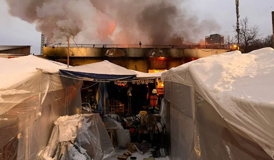 Moskvada bazarda güclü yanğın FOTO/VİDEO