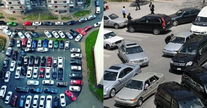 Təcili yardım və yanğınsöndürən bura necə keçsin? Binaların həyətləri xaotik avtopark VİDEO