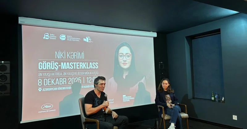 Məşhur iranlı aktrisası və rejissoru Niki Kərimi Bakıda gənc rejissorlarla təcrübəsini bölüşüb FOTO