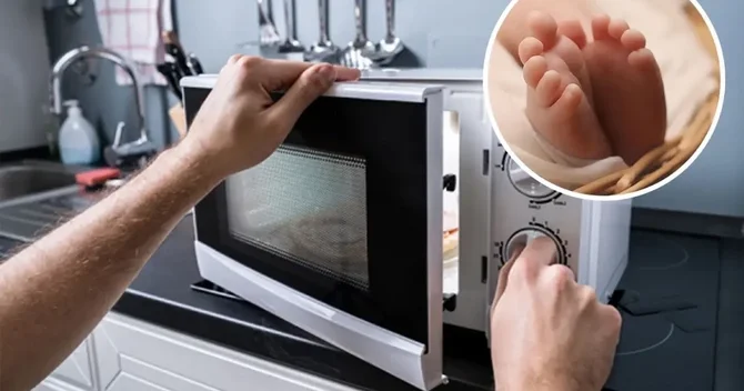 Ana dörd həftəlik körpəsini mikrodalğalı sobada öldürdü