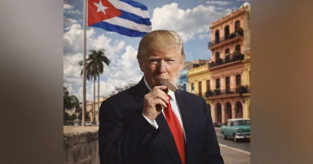 Tramp Kubaya siqarla mesaj göndərdi