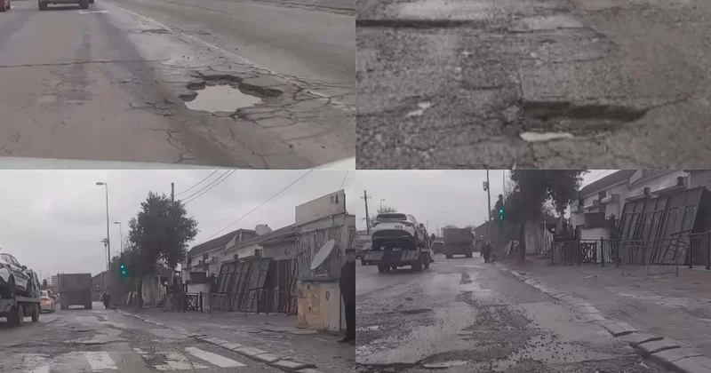 Sabunçunun qorxunc yolları Avtobuslar dağılır, şəxsi maşınlar təhlükə yaradır... FOTO VİDEO