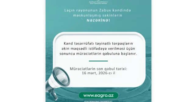 Müraciətlərin qəbuluna başlanılır Zabux sakinlərinin nəzərinə!