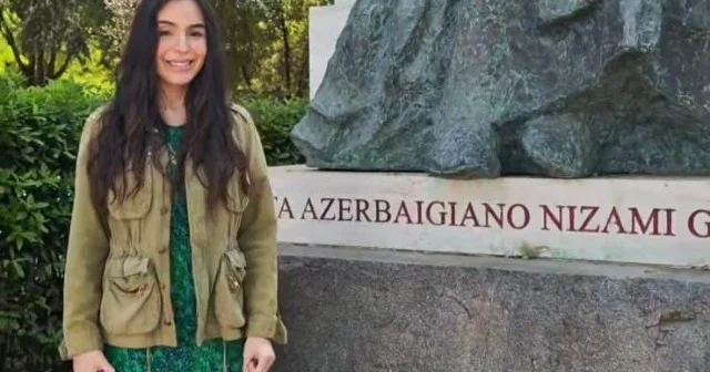 Leyla Əliyeva İtaliyada Nizaminin heykəlini ziyarət etdi VİDEO