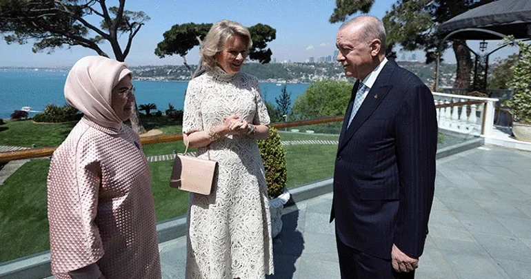 Ərdoğan Belçika Kraliçası Matildanı qəbul edib
