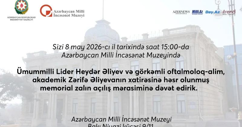 Azərbaycan Milli İncəsənət Muzeyində Ümummilli Lider Heydər Əliyev və görkəmli oftalmoloq alim, akademik Zərifə Əliyevanın xatirəsinə həsr olunmuş memorial zalın açılış mərasimi keçirilib FOTO