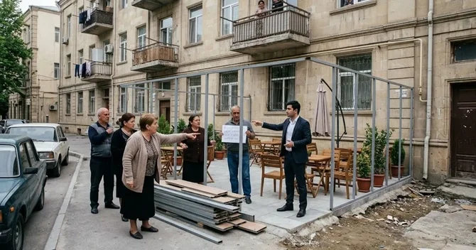 Obyekt sahibi ilə sakinlər arasında terras davası