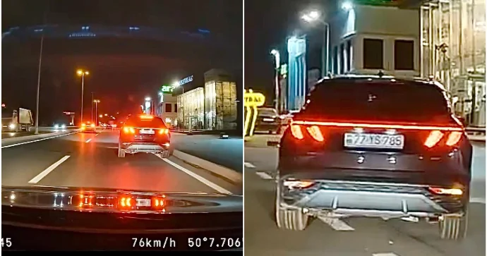 Sağ zolaqdakı maşının qarşısına keçib qəza şəraiti yaradan sürücü 77 YS 785 VİDEO