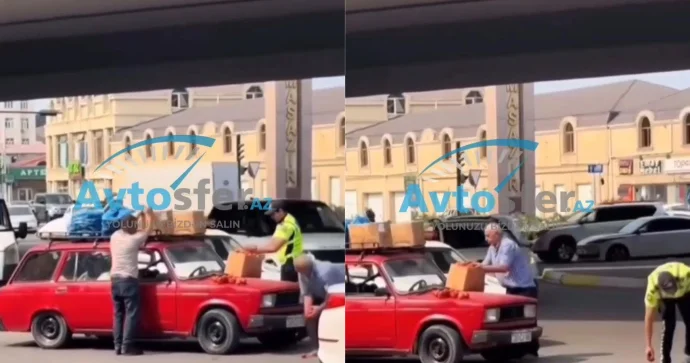 Yol polisinin bu görüntüləri sosial mediada rəğbətlə qarşılandı VİDEO