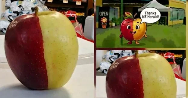Bu almanın yarısı qırmızı, yarısı sarı RƏNGDƏDİR FOTO