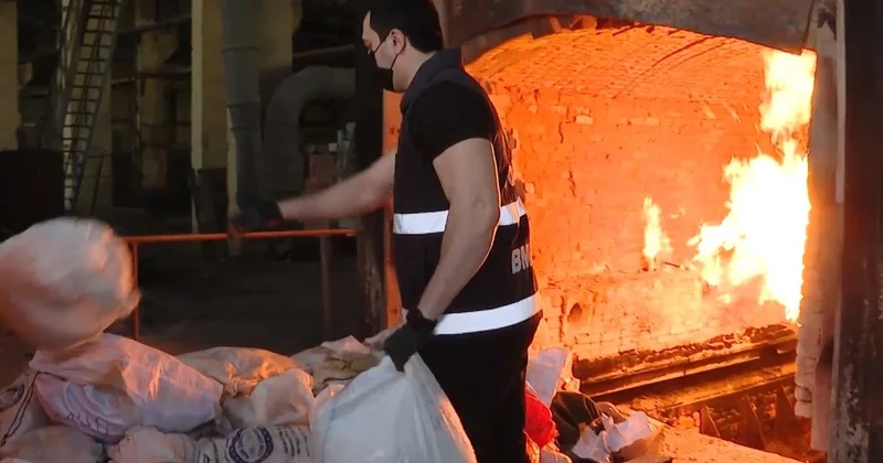 Bakıda 5 ton narkotik vasitə belə yandırıldı VİDEO