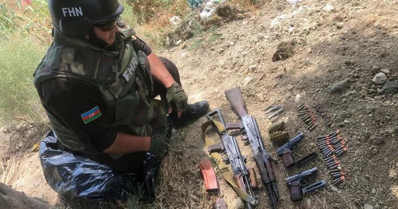 Abşeronda aşkarlanan silah sursat ərazidən götürüldü