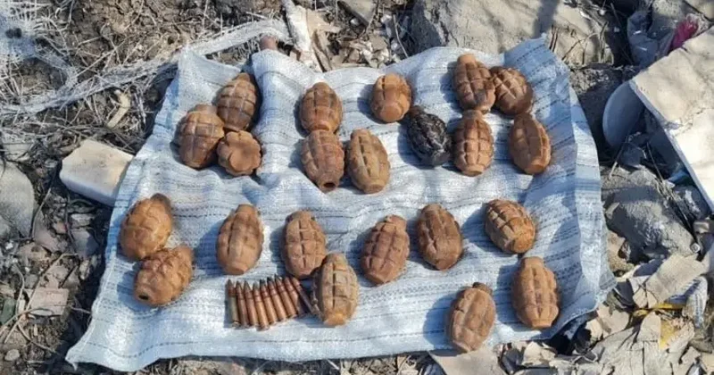 Abşeronda 17 F 1 qumbarası, 16 partlayıcı və xeyli silah sursat aşkarlanıb