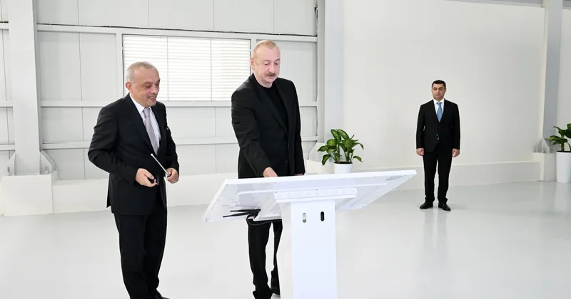 İlham Əliyev Yevlaxda sutəmizləyici qurğunun açılışında FOTOLAR