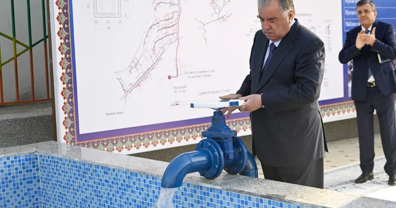 New drinking water supply line launched in Sangiston village of Tajikistan