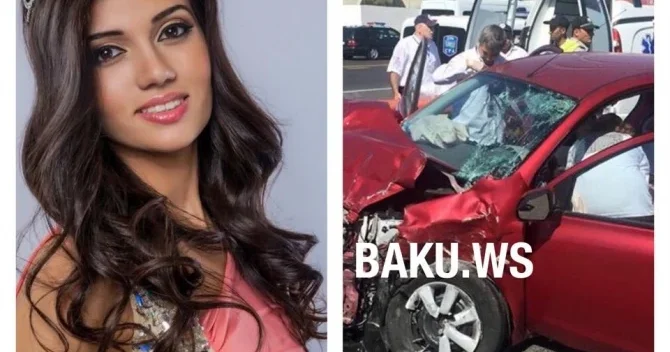 Miss Azerbaijan Cavidan Qurbanova ağır qəzaya düşdü (FOTO)