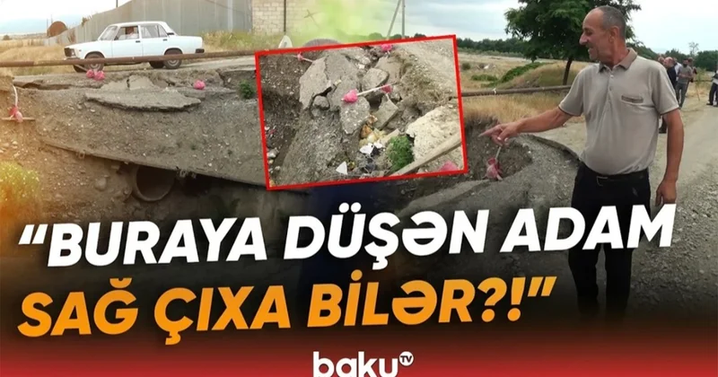 Sakinlər qorxu içində: Təhlükəli vəziyyət yaranıb (VİDEO)