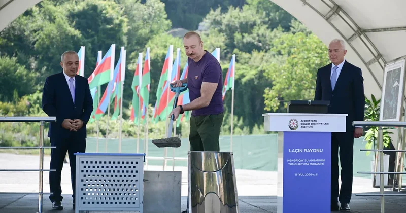 Президент Ильхам Алиев заложил фундамент водохранилища Хакаричай в Лачыне