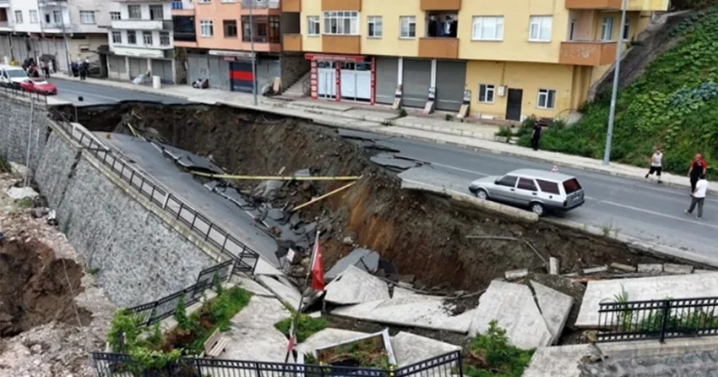 Türkiyədə tikinti zamanı küçə çökdü