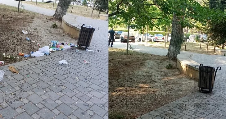 После жалоб жителей парк за Академией наук в Баку очистили от мусора