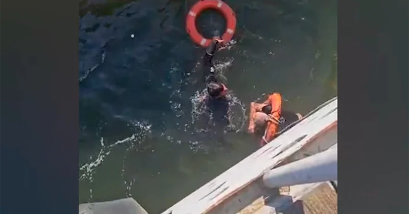 Bulvarda batan kişinin xilas görüntüləri Anbaan video