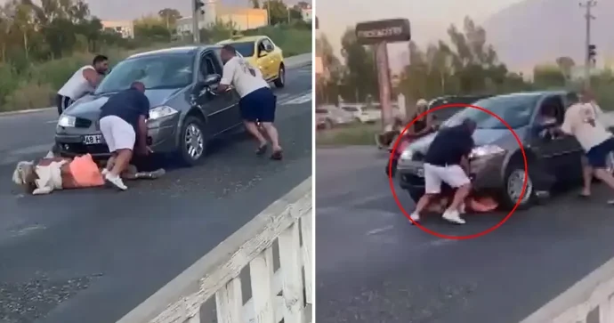 Sərxoş sürücü vurduğu piyadanı əzməyə çalışdı ANBAAN VİDEO