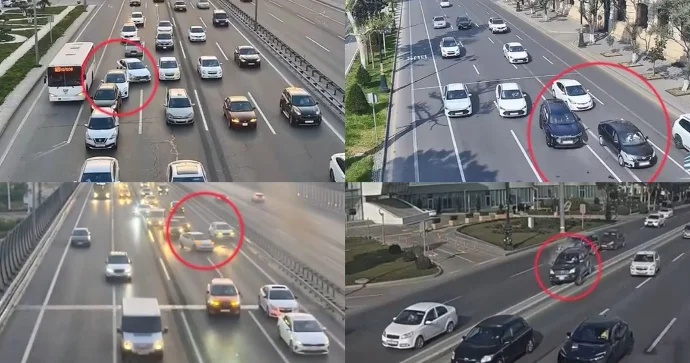Bakıda baş verən zəncirvari qəzaların səbəbi bilindi: Ara məsafəsi REAL VİDEO