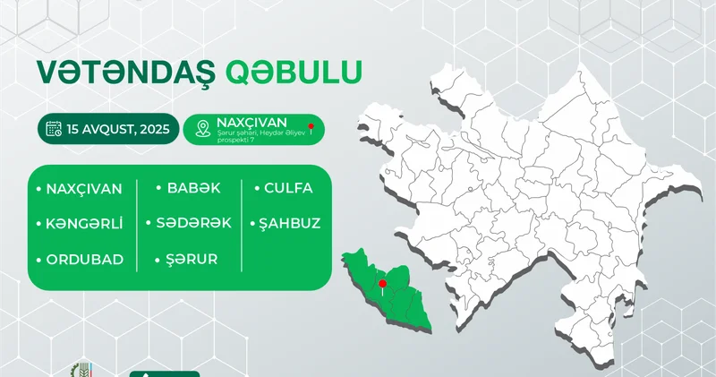 Kənd təsərrüfatı naziri Məcnun Məmmədov Şərurda vətəndaşları qəbul edəcək