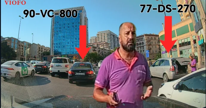 Yolda sıxlığa səbəb olan sürücü özünə haqq qazandırdı: Əcəb edirəm... VİDEO