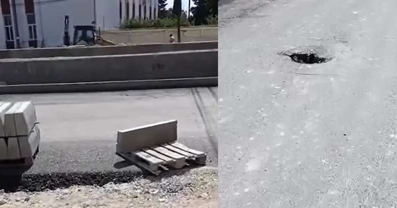 Yeni salınan yol çöküb? İDDİA