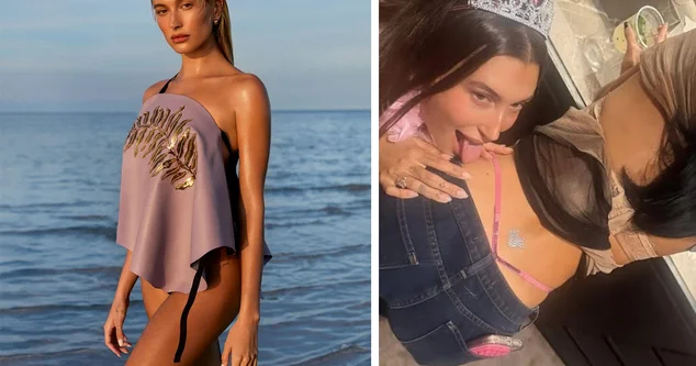 Məşhur model Hailey Bibər qeyri adi pozası ilə bir məclisdə hamını təəccübləndirdi